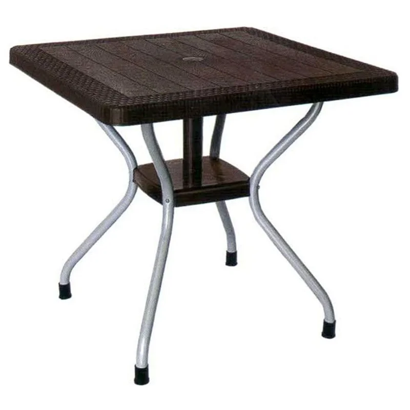 میز 4 نفره مربع طرح حصیری با پایه فلزی کد 623
