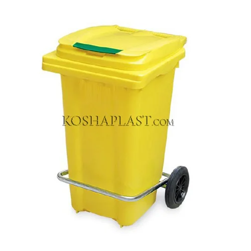 سطل زباله پلاستیکی چرخدار و پدالدار 120 لیتر کد 5125